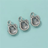 TrustDavis 925 Sterling Silver Lucky Cat DIY Animal Jewelry Gift