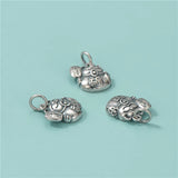 TrustDavis 925 Sterling Silver Lucky Cat DIY Animal Jewelry Gift