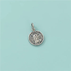 925 Sterling Silver Round Pendant Bracelet Necklace Set DIY Vintage Jewelry