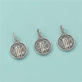 925 Sterling Silver Round Pendant Bracelet Necklace Set DIY Vintage Jewelry