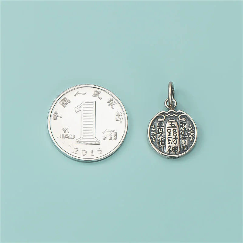 925 Sterling Silver Round Pendant Bracelet Necklace Set DIY Vintage Jewelry