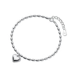 925 Silver Heart Beads Chain Bracelet for Women YQ138