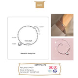 925 Silver Heart Beads Chain Bracelet for Women YQ138