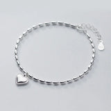 925 Silver Heart Beads Chain Bracelet for Women YQ138