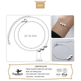 TrustDavis 925 Silver Heart Bracelet Romantic Love Gift DA2987