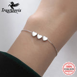 TrustDavis 925 Silver Heart Bracelet Romantic Love Gift DA2987