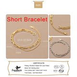 Real 925 Sterling Silver Double Layer Beads Chain Bracelet