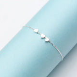 925 Silver Bracelet 3 Hearts Love Birthday Gift For Women