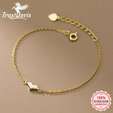 TrustDavis 925 Silver Heart Bracelet for Women Wedding