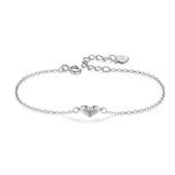 TrustDavis 925 Silver Heart Bracelet for Women Wedding