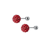 925 Silver CZ Bead Stud Earrings Women Wedding Party Jewelry