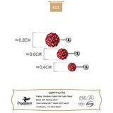 925 Silver CZ Bead Stud Earrings Women Wedding Party Jewelry