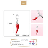 925 Sterling Silver Charm Beads Red Pepper Bracelet Necklace DIY