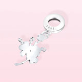 TrustDavis 925 Sterling Silver Charm Beads Cherry Blossom Bracelet DIY Jewelry