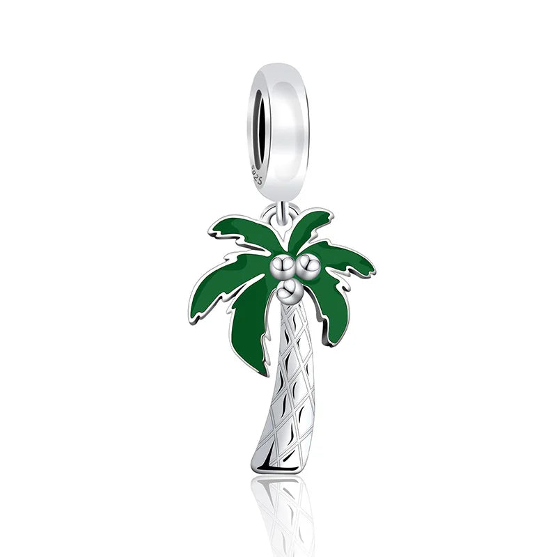 Sweet Coconut Charm 925 Sterling Silver Beads DIY Jewelry HY709