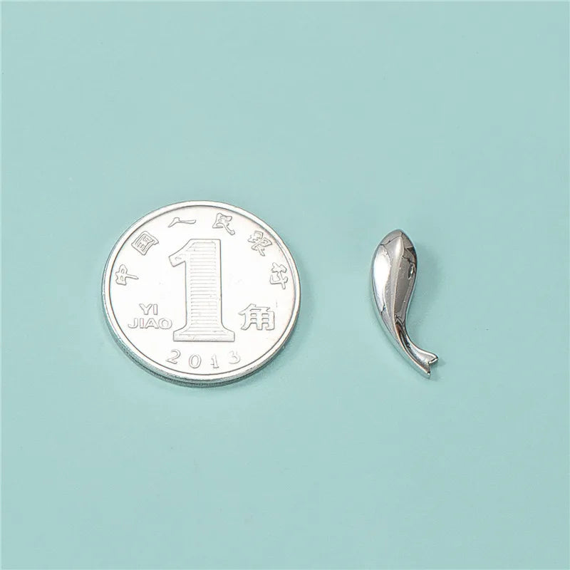 925 Silver Charm Bracelet Fish Pendant Separator Beads DIY Jewelry