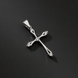 TrustDavis Sterling Silver Cross Pendant Necklace DS3864