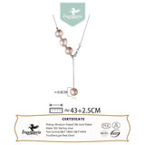 TrustDavis 925 Silver Purple Pearl Pendant Necklace for Women
