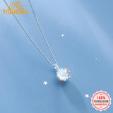 TrustDavis 925 Silver Flower Moonstone Pendant Necklace DIY 925 Jewelry