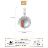 TrustDavis 925 Silver Flower Moonstone Pendant Necklace DIY 925 Jewelry