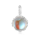 TrustDavis 925 Silver Flower Moonstone Pendant Necklace DIY 925 Jewelry