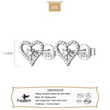 TrustDavis 925 Sterling Silver Love Star Stud Earrings