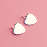TrustDavis Sterling Silver Heart Pendant Necklace DIY Accessory