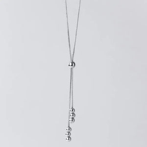 Davis 925 Silver Choker Beads Tassel Necklace Wedding Party Jewelry