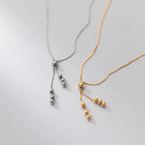 Davis 925 Silver Choker Beads Tassel Necklace Wedding Party Jewelry