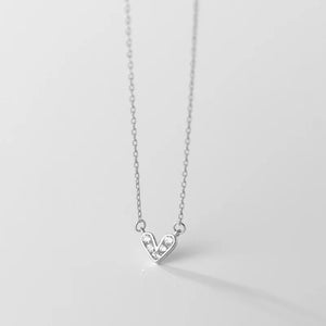 Davis 925 Sterling Silver Heart Zircon Necklace for Women