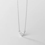 Davis 925 Sterling Silver Heart Zircon Necklace for Women