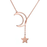Real 925 Silver Clavicle Necklace Wedding Moon Star 925 Necklace Jewelry