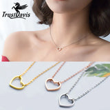 TrustDavis 925 Silver Heart Love Necklace Wedding Party DS464