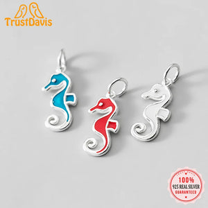 TrustDavis 925 Sterling Silver Hippocampus Bracelet Necklace Link Piece