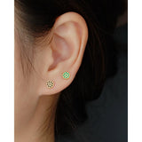 TrustDavis 925 Sterling Silver Flower Star Stud Earrings For Girls