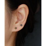 TrustDavis 925 Sterling Silver Flower Star Stud Earrings For Girls