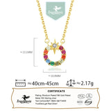 TrustDavis 925 Silver Star Charm Necklace for Women LB506