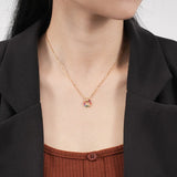 TrustDavis 925 Silver Star Charm Necklace for Women LB506