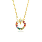 TrustDavis 925 Silver Star Charm Necklace for Women LB506