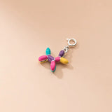 TrustDavis 925 Silver Balloon Dog Charm Pendant DIY Necklace Fine Jewelry
