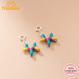 TrustDavis 925 Silver Balloon Dog Charm Pendant DIY Necklace Fine Jewelry