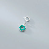 Davis 925 Sterling Silver Glaze Flower Pendant DIY Jewelry