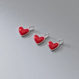 TrustDavis 925 Silver Love Heart Pendant DIY Necklace Bracelet Accessories