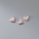 TrustDavis 925 Silver Love Heart Pendant DIY Necklace Bracelet Accessories