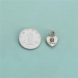 TrustDavis 925 Sterling Silver Heart Love Pendant for DIY Necklace Bracelet