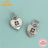 TrustDavis 925 Sterling Silver Heart Love Pendant for DIY Necklace Bracelet
