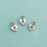 TrustDavis 925 Sterling Silver Heart Love Pendant for DIY Necklace Bracelet