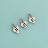 TrustDavis 925 Sterling Silver Heart Love Pendant for DIY Necklace Bracelet