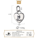 TrustDavis 925 Sterling Silver Heart Love Pendant for DIY Necklace Bracelet