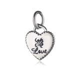 TrustDavis 925 Sterling Silver Heart Love Pendant for DIY Necklace Bracelet
